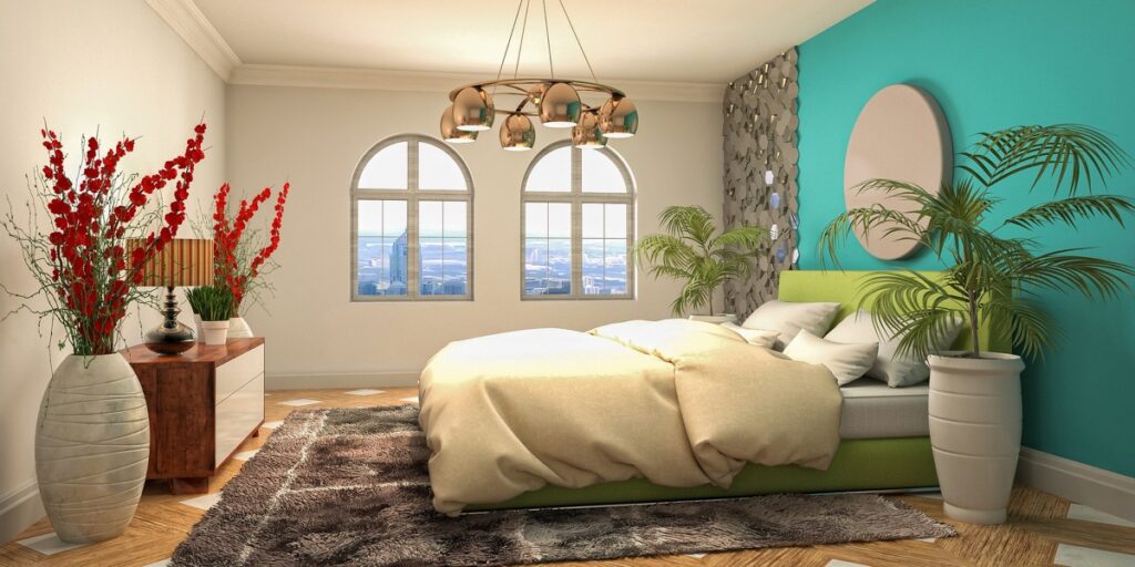 decoración con pared de acento